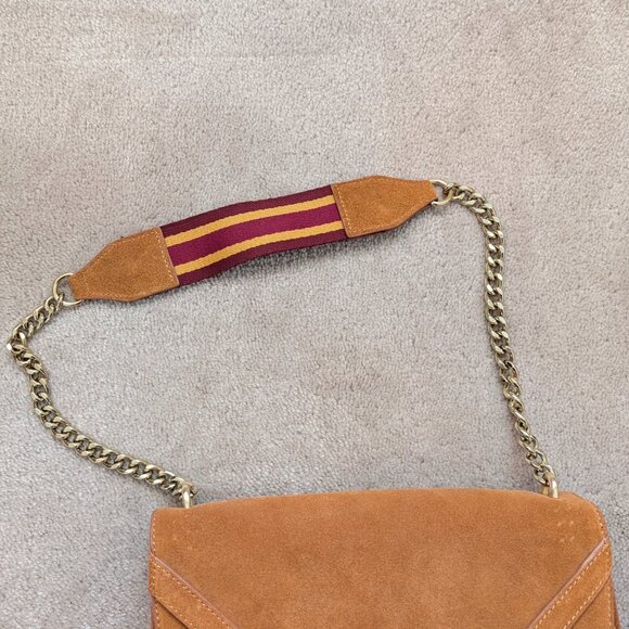 Like New Sam Edelman Madeline Accordion Suede Shoulder Bag - Picture 5 of 9